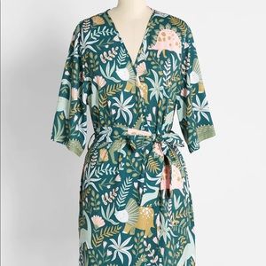 NWT ModCloth dinosaur green robe
